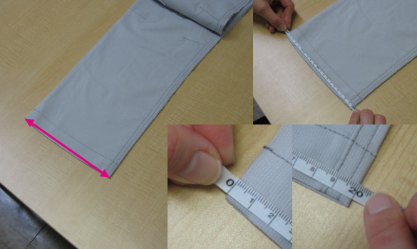 パンツ・ズボンの裾幅の測り方の画像
